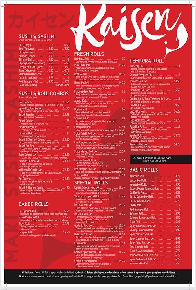 Kaisen Restaurant Menu image 2